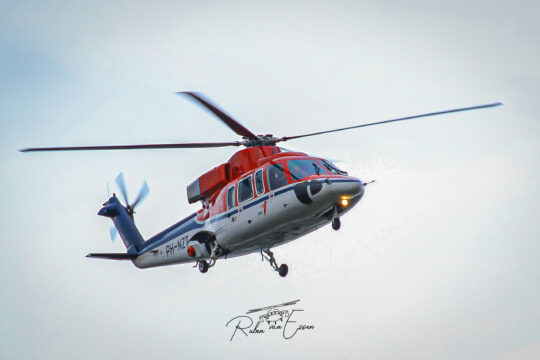 Canadian Helicopter Corporation S-76 inbound Den Helder Airport/ Naval Air Station De Kooy.