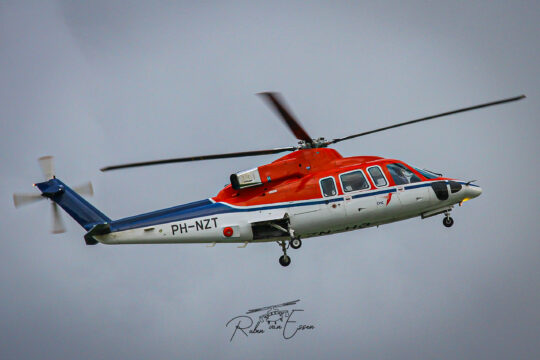 Canadian Helicopter Corporation S-76 inbound Den Helder Airport/ Naval Air Station De Kooy.