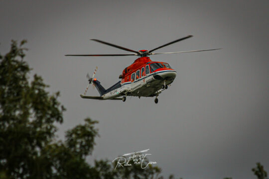 Canadian Helicopter Corporation AW139 inbound Den Helder Airport/ Naval Air Station De Kooy.