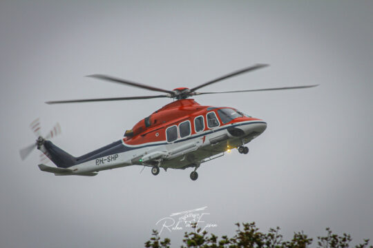 Canadian Helicopter Corporation AW139 inbound Den Helder Airport/ Naval Air Station De Kooy.