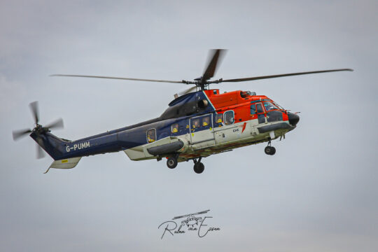 Canadian Helicopter Corporation Super Puma inbound Den Helder Airport/ Naval Air Station De Kooy.