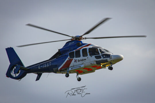 Bristow Group EC-155 inbound Den Helder Airport/ Naval Air Station De Kooy.