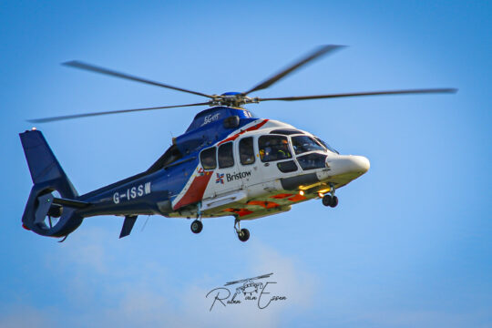 Bristow Group EC-155 inbound Den Helder Airport/ Naval Air Station De Kooy.