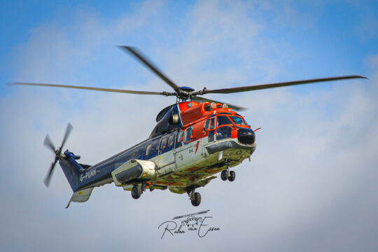 Canadian Helicopter Corporation Super Puma inbound Den Helder Airport/ Naval Air Station De Kooy.