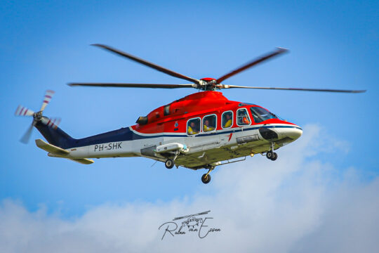 Canadian Helicopter Corporation AW139 inbound Den Helder Airport/ Naval Air Station De Kooy.